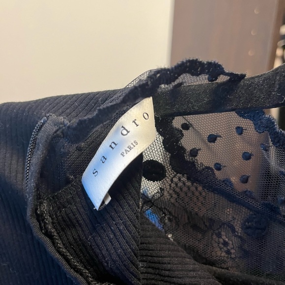 SANDRO Yann lace detail blouse - Picture 4 of 5